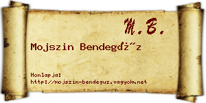 Mojszin Bendegúz névjegykártya